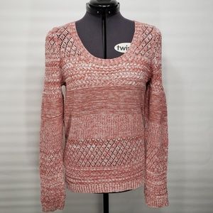 Pink Rose Knit Sweater Size Large